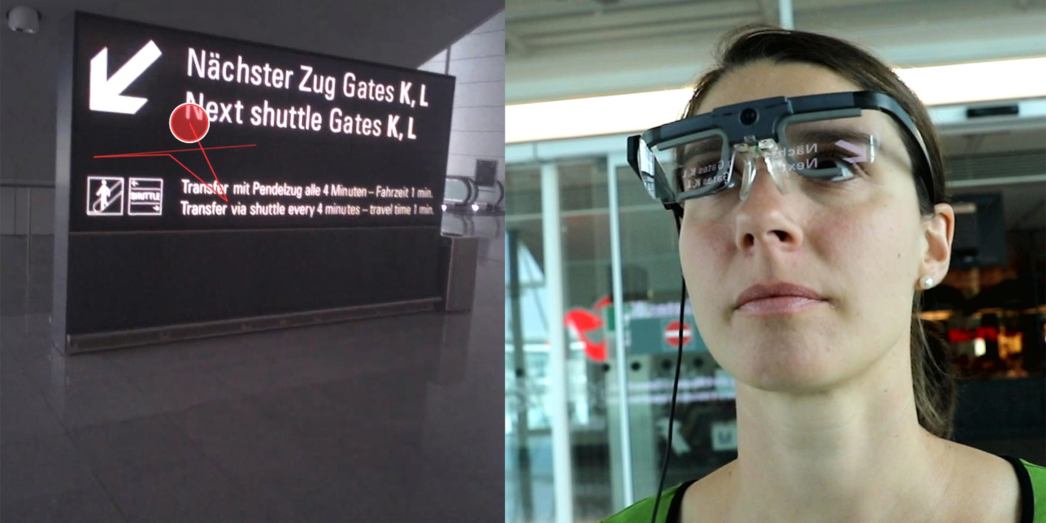 looking at signs with eye tracking glasses
