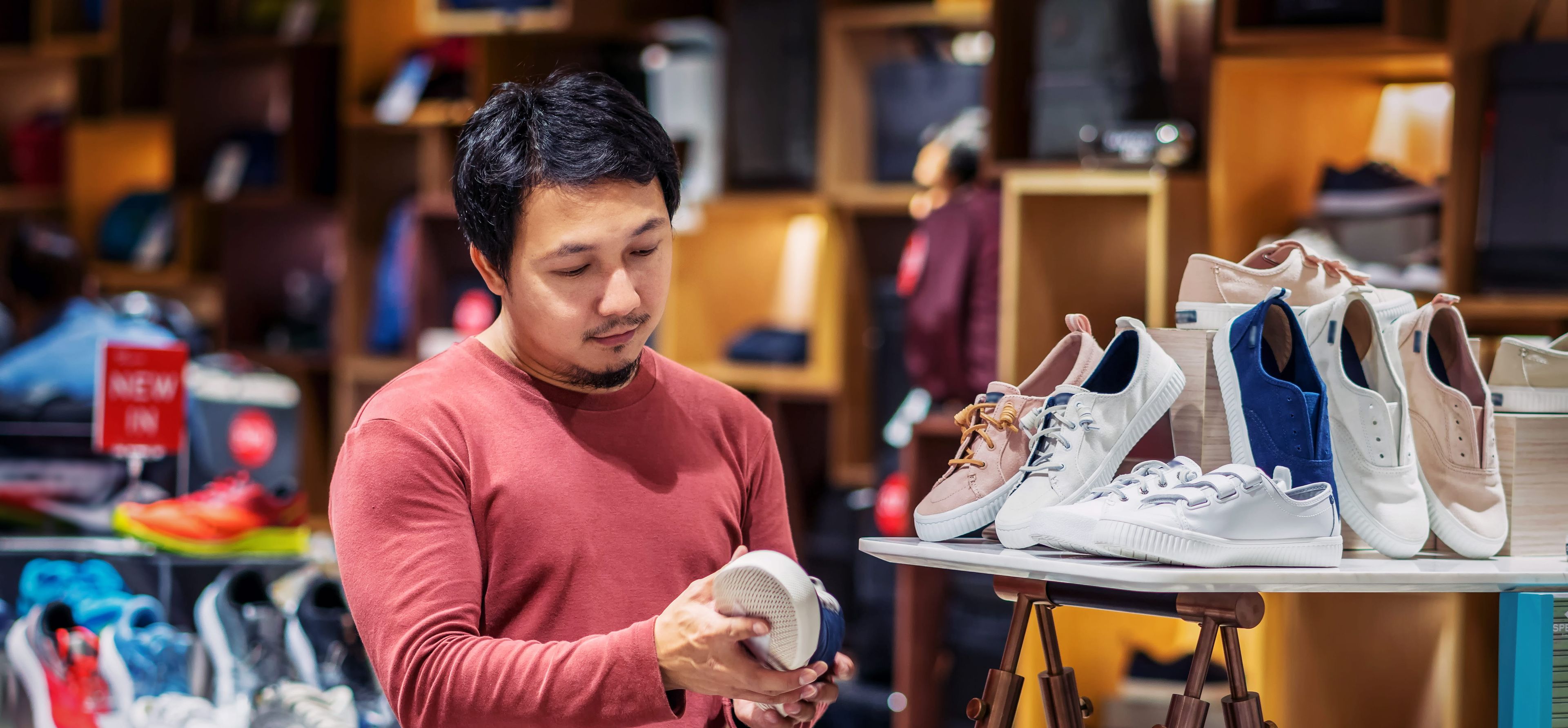 person shopping for shoes