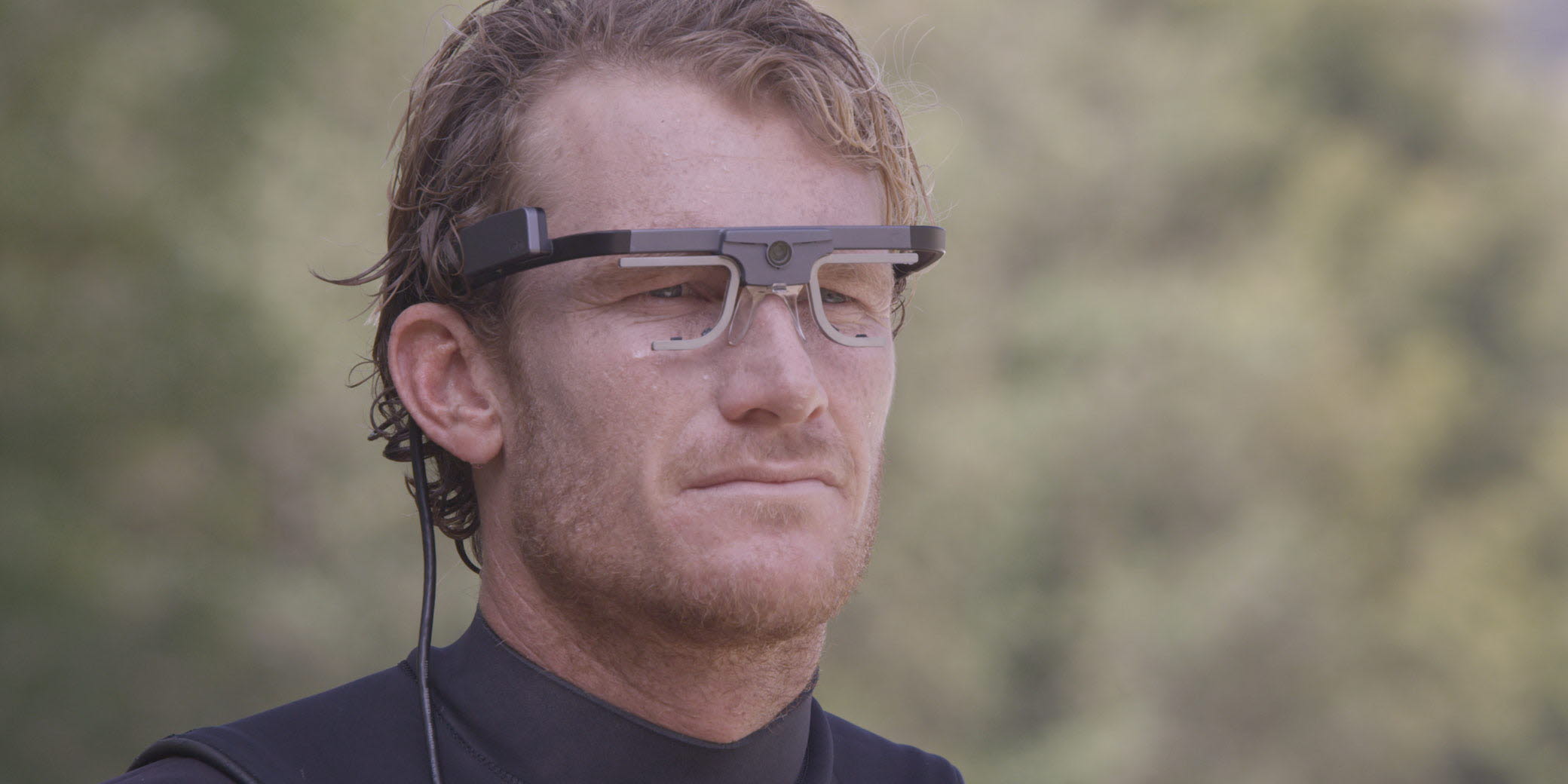 Bede Durbidge, professional surfer wearing Tobii Pro Glasses 2 eye tracker.
