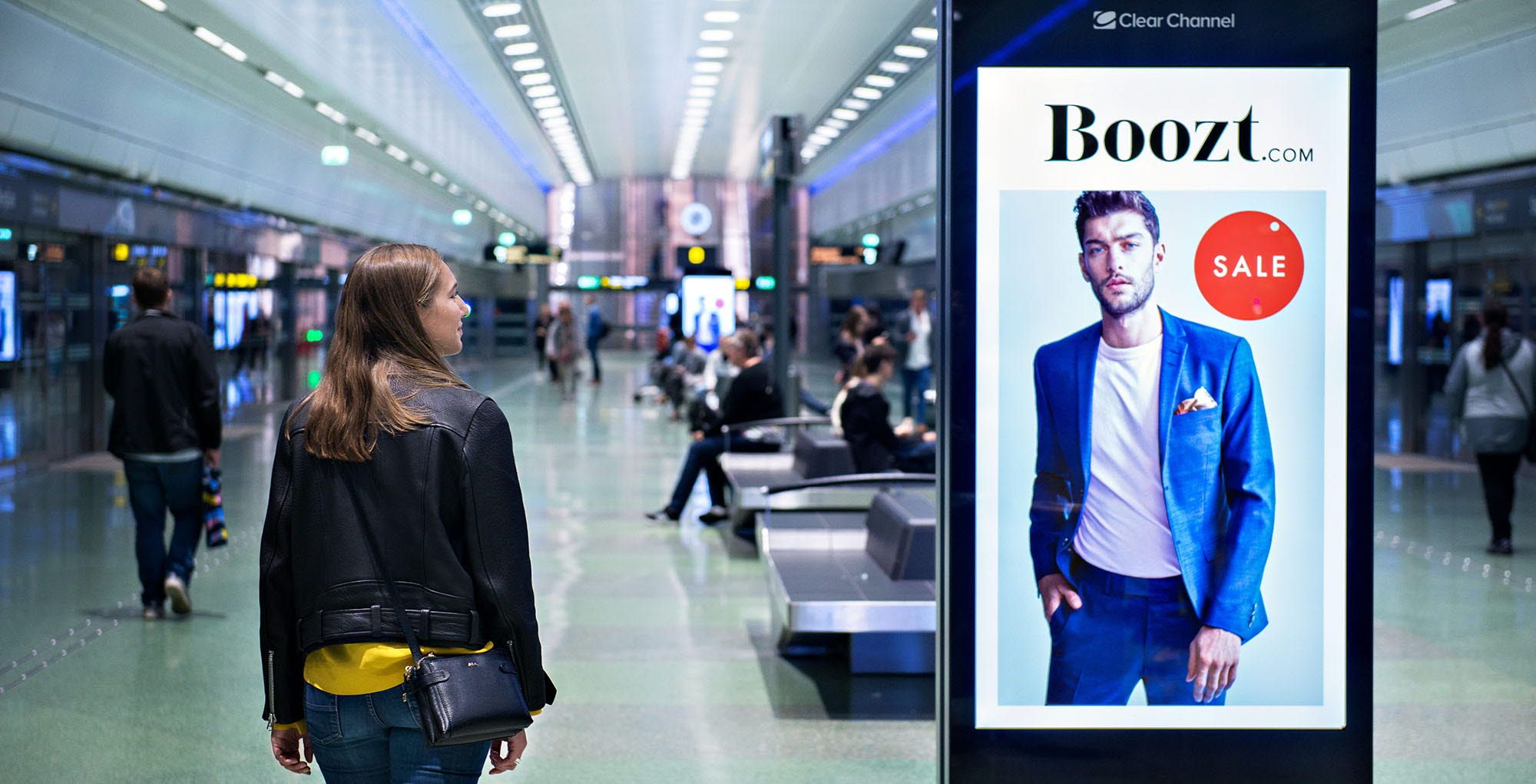 Person looking at advertising