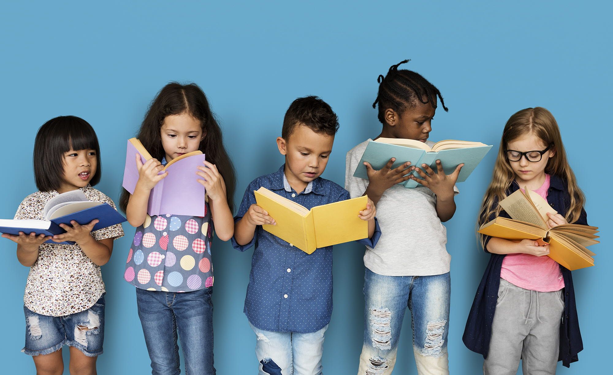 Children reading books
