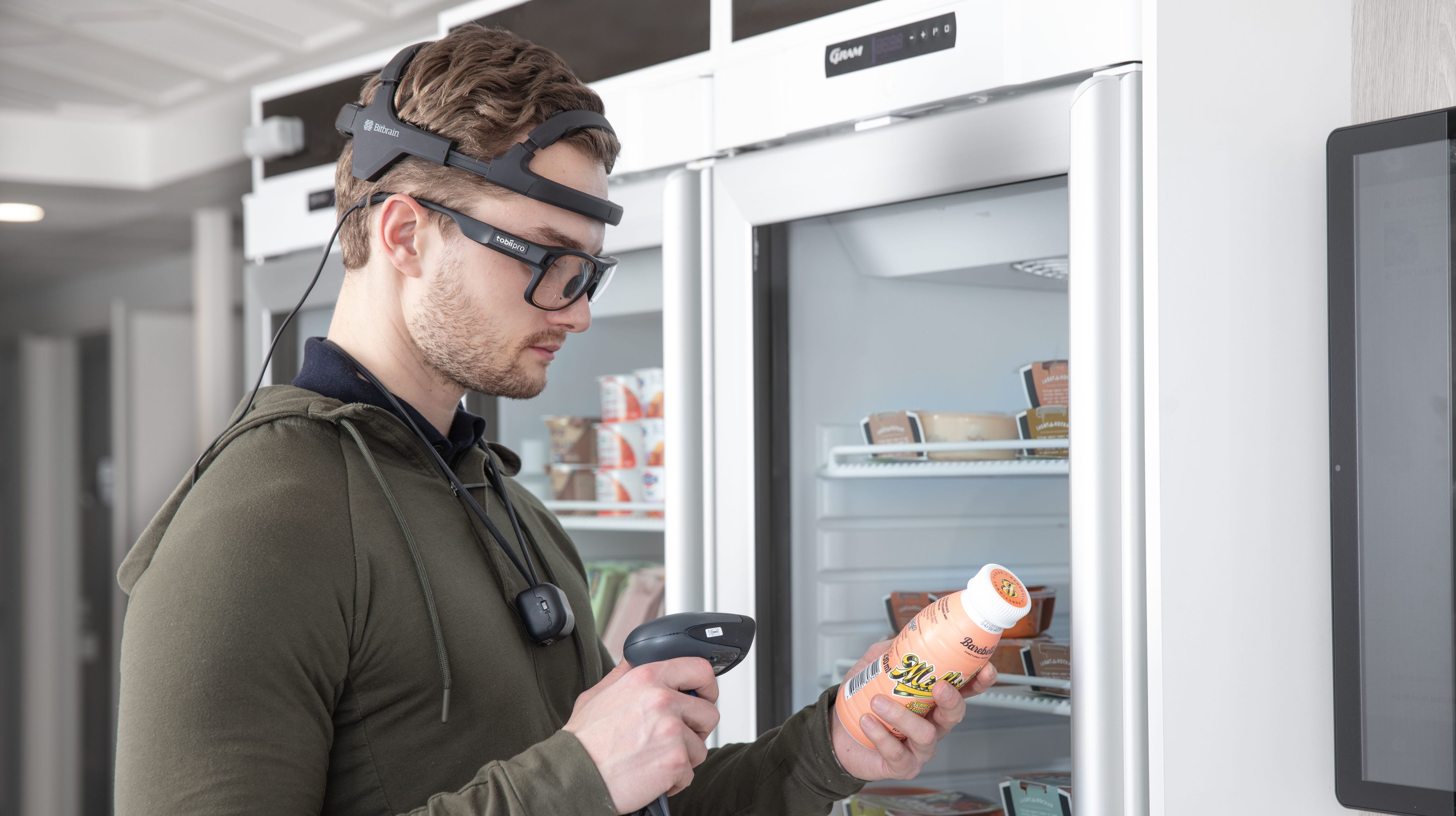 Man using BitBrain product and Tobii Pro Glasses 3